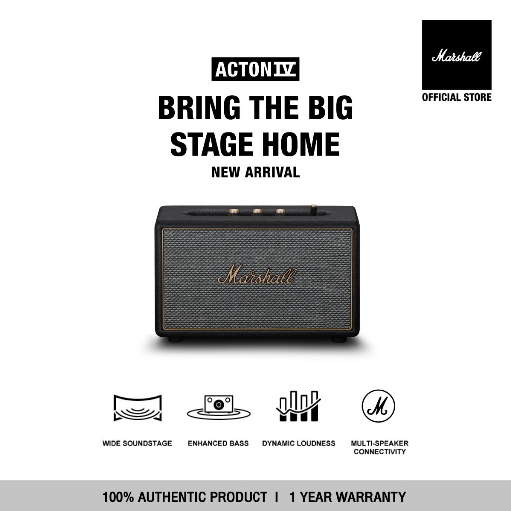 [NEW ARRIVAL] MARSHALL ACTON IV BLUETOOTH SPEAKER BLACK - 1 YEAR WARRANTY | Shopee Malaysia