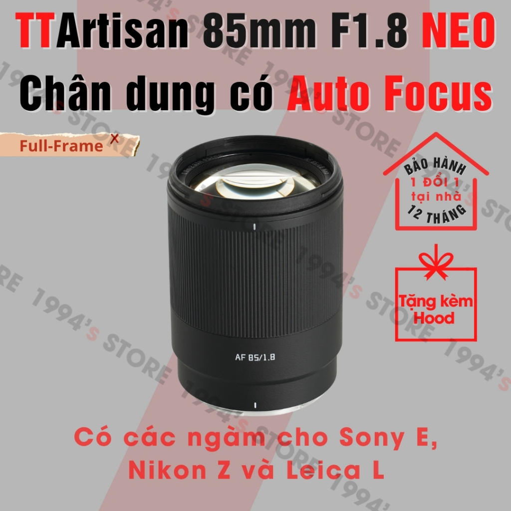 Ống kính TTArtisan 85mm F1.8 NEO AF - Lens chân dung xóa phông có Auto Focus Full-Frame for Sony E, Nikon Z và Leica L | Shopee Việt Nam
