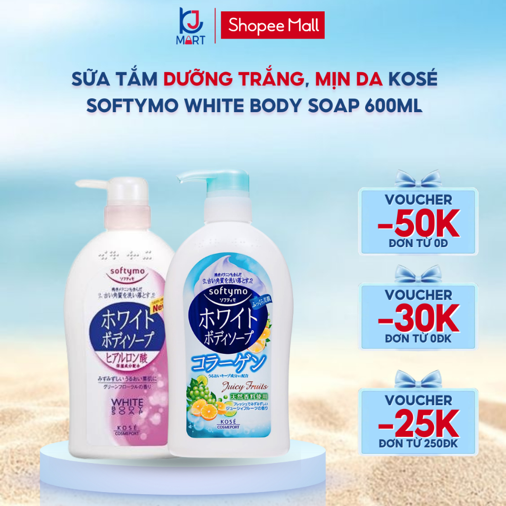 Sữa Tắm Dưỡng Trắng Mịn Da Kosé Softymo White Body Soap 600mL | Shopee Việt Nam