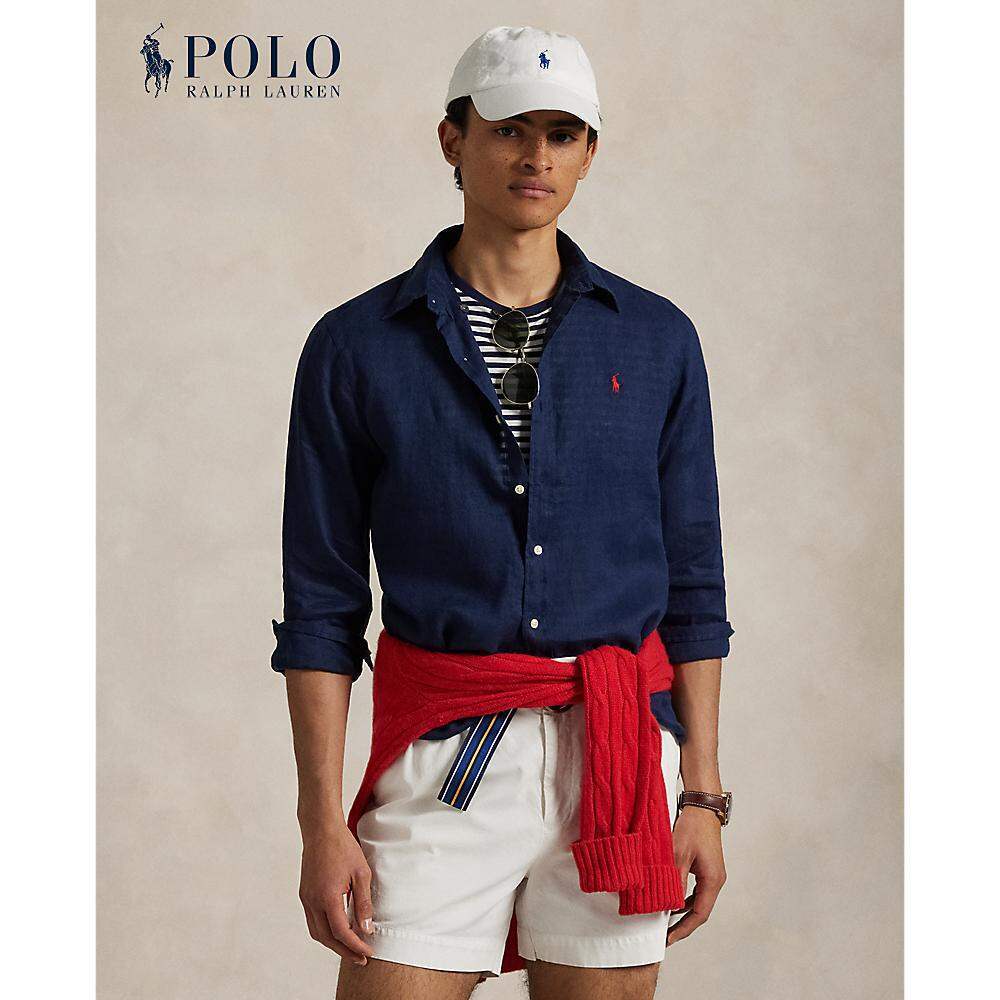 Polo Ralph Lauren Men Classic Fit Linen Long Sleeve Shirt | Shopee Malaysia