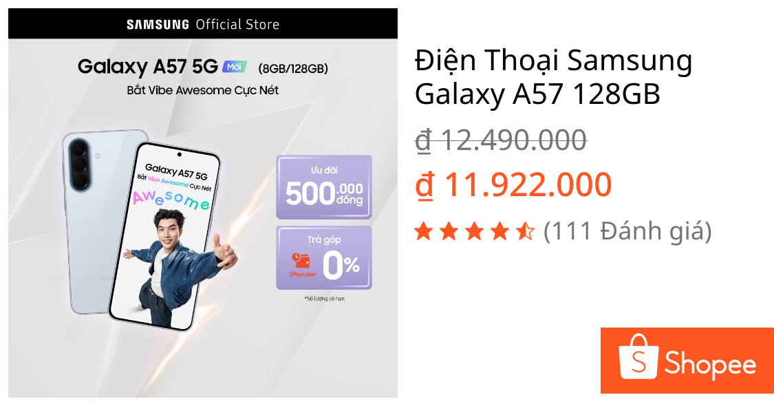 Điện Thoại Samsung Galaxy A57 128GB | Shopee Việt Nam