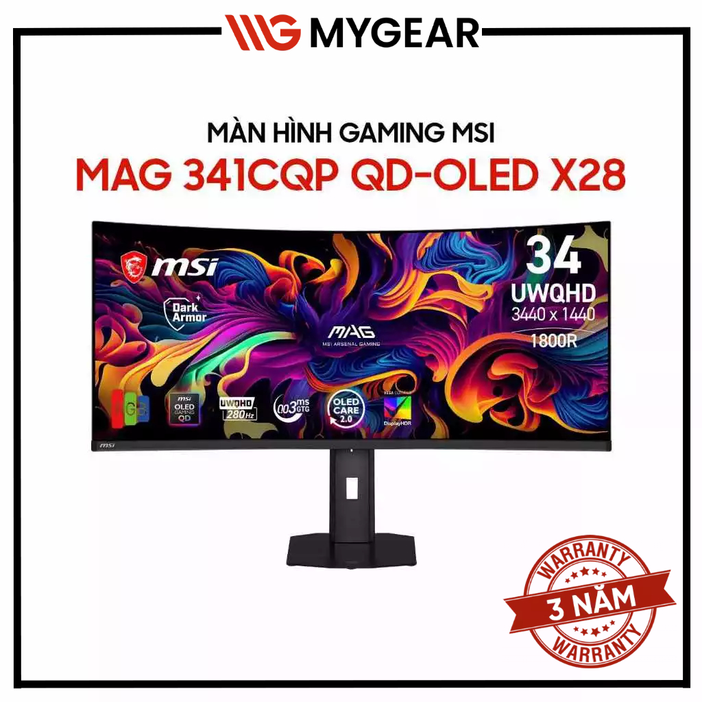 Màn hình Gaming MSI MAG 341CQP QD-OLED X28 34 Inch UWQHD 280Hz 0.03ms QD-OLED Cong 1800R | Shopee Việt Nam
