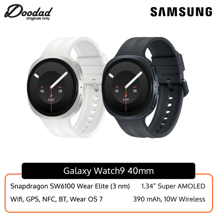 Samsung Galaxy Watch9 40mm Smartwatch with 1.34" Super AMOLED Display, Wifi, GPS, NFC, Bluetooth, Wear OS 7, 390 mAh Battery, 10W Wireless Charging, White and Black Straps. | Lazada Malaysia