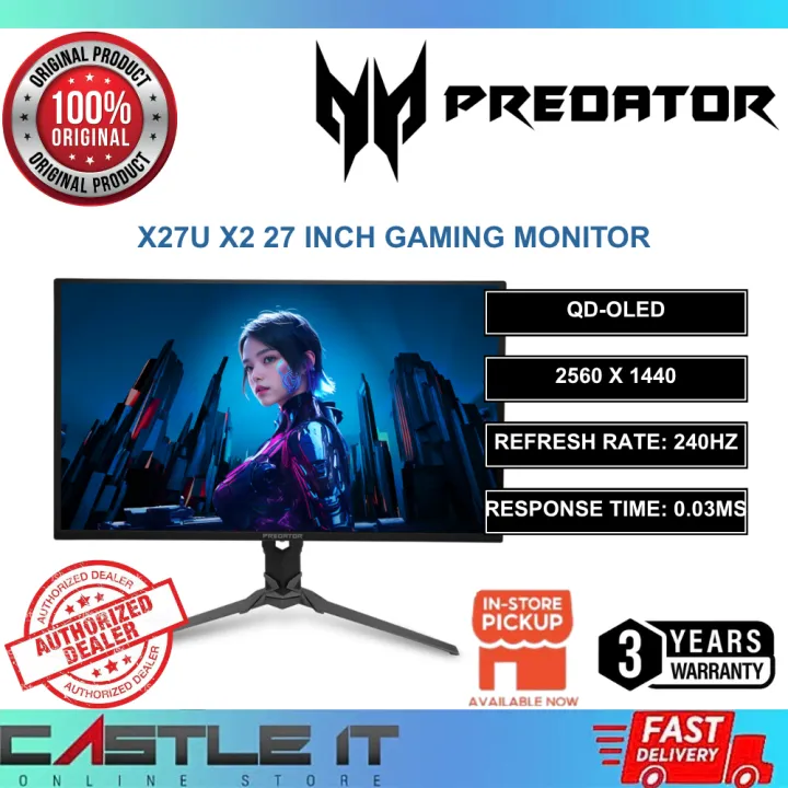 Acer Predator X27U X2 27 Inch QD OLED WQHD 240Hz 0.03ms Gaming Monitor UM.GXXSM.201 | Lazada Malaysia