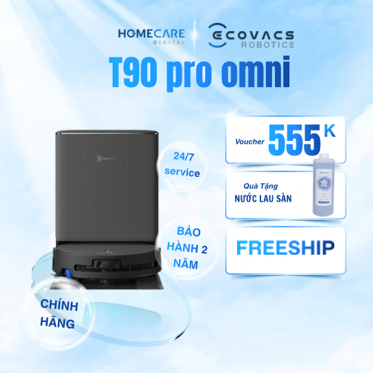 Robot Hút Bụi Lau Nhà Ecovacs Deebot T90 Pro OMNI - Sức Hút Đột Phá 30.000Pa, Tự Động Giặt Sấy Nóng | Shopee Việt Nam