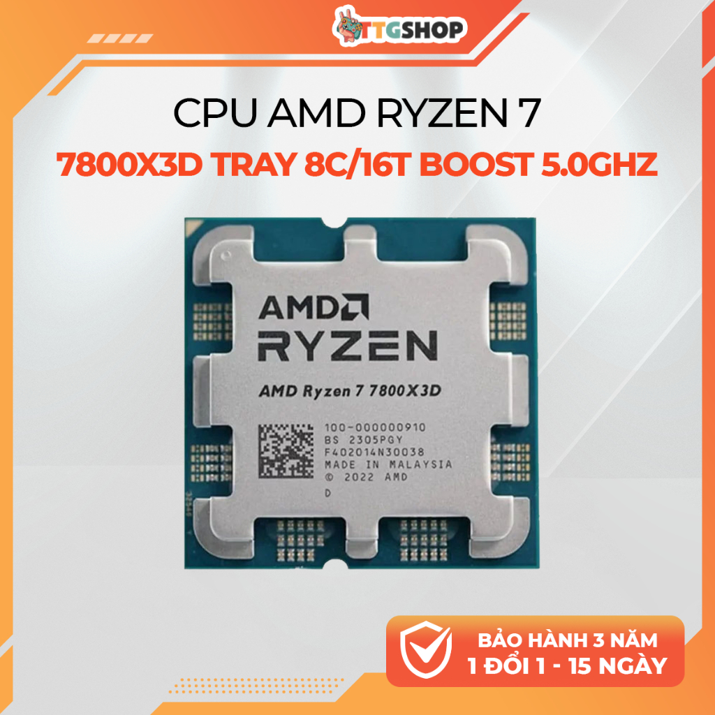 CPU AMD Ryzen 7 9850X3D | 9800X3D | 7800X3D | 5600x | 5500x3d - TRAY AM5 3D V-Cache | Shopee Việt Nam