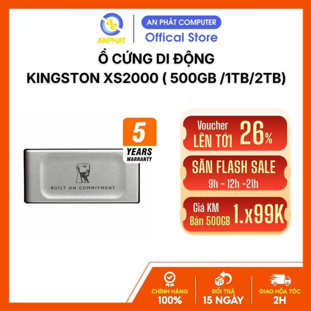Ổ Cứng Di Động SSD Kingston XS2000 (SXS2000) - Tốc Độ Siêu Tốc 2000MB/s, Chống Nước Chống Bụi (500GB / 1TB / 2TB ) | Shopee Việt Nam