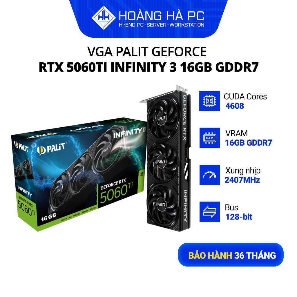 VGA Palit GeForce RTX 5060 Ti Infinity 3 16GB GDDR7 Chính Hãng Bảo Hành 36 Tháng | Shopee Việt Nam