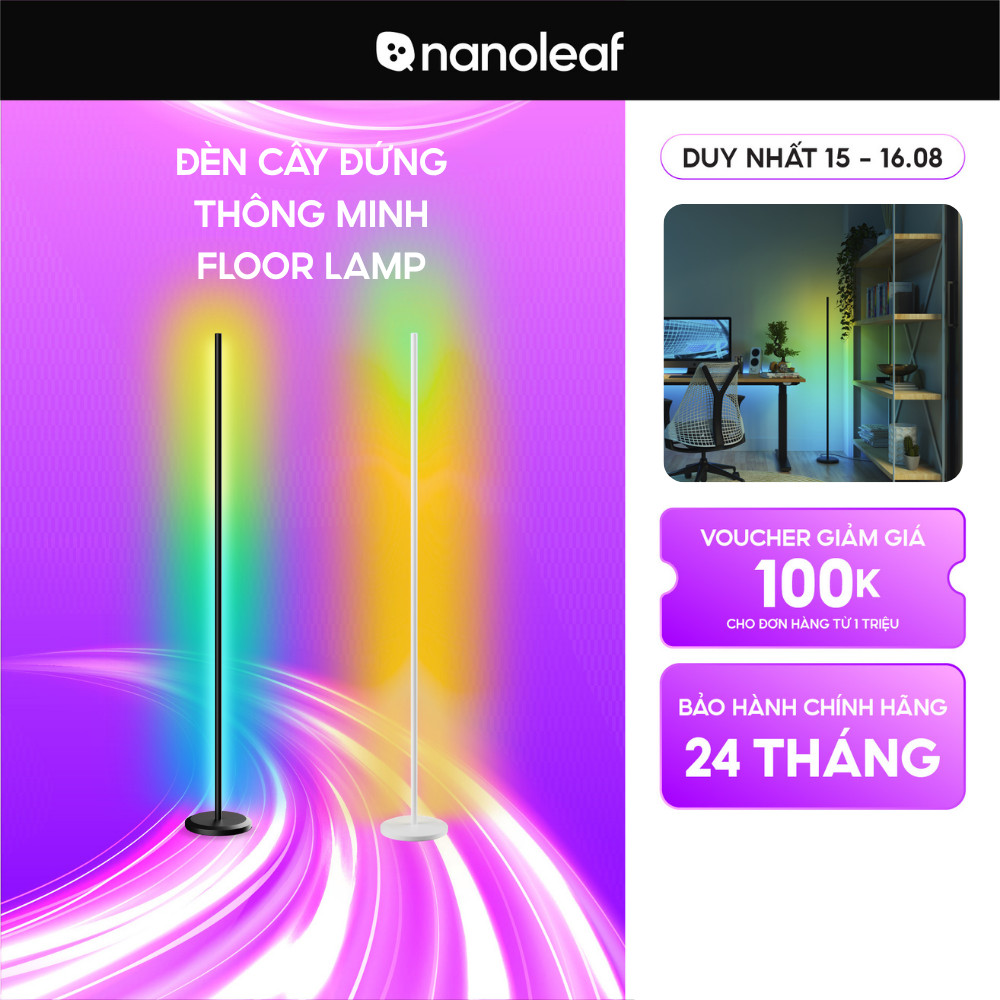 Đèn Cây Đứng Decor Nanoleaf Matter Smart Floor Lamp – 16 Triệu Màu, Đồng Bộ Nhạc, Điều Khiển Giọng Nói | Shopee Việt Nam