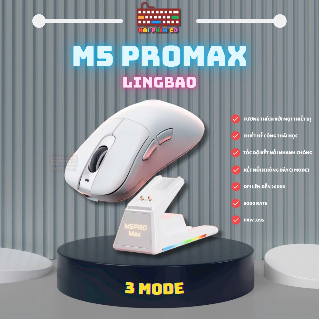 [HOẢ TỐC] CHUỘT M5 - M5 PRO MAX - M5 PRO MAX + | 3 MODES KẾT NỐI | THIẾT KẾ CÔNG THÁI HỌC | Shopee Việt Nam