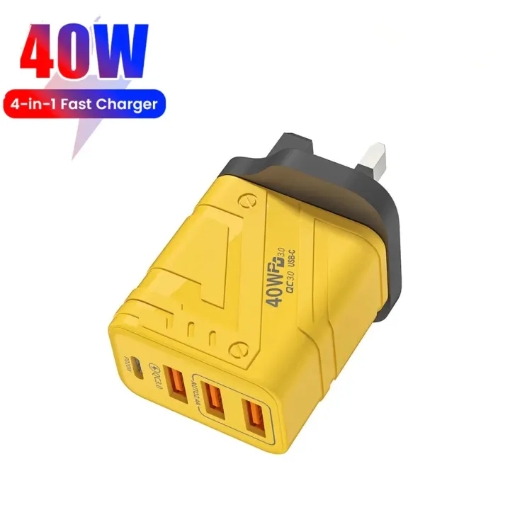 40W USB Type C Charger 4 Ports Fast Charging Mobile Phone Charger Power Adapter Quick Charge 3.0 PD Charger | Lazada Malaysia