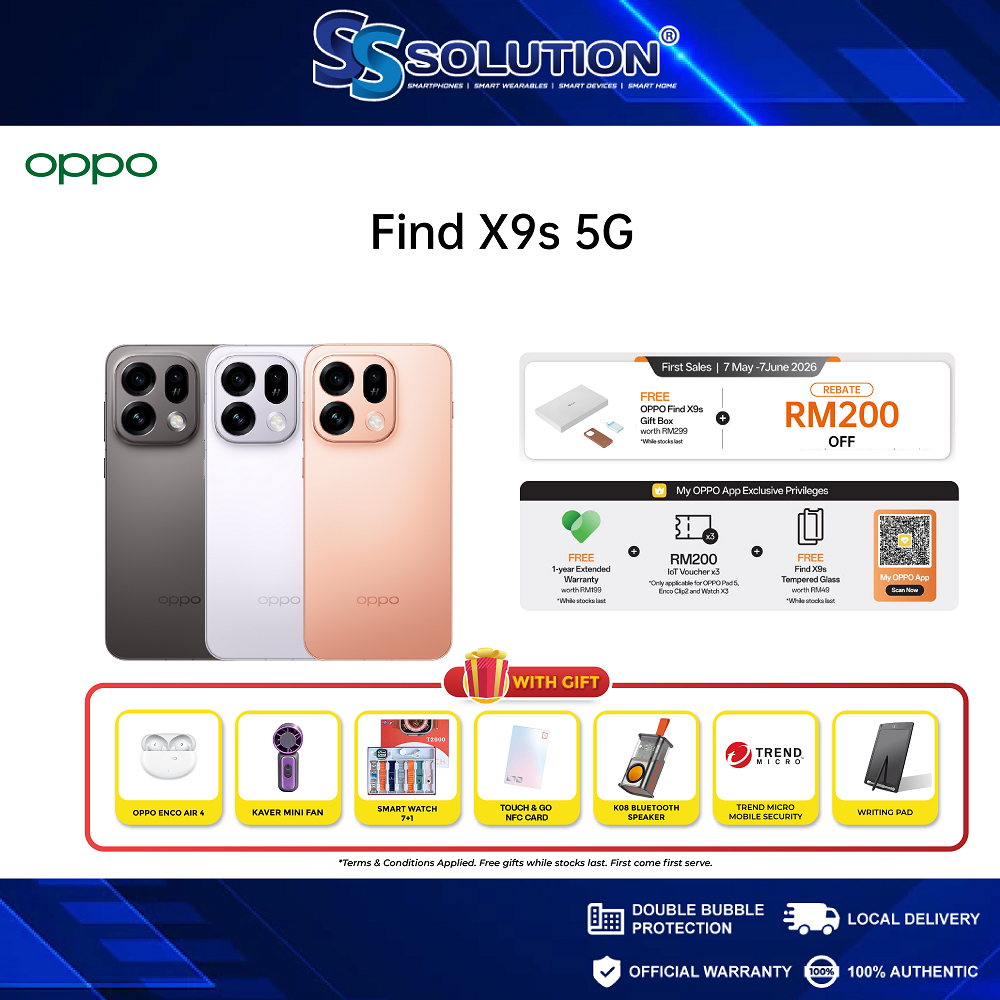[NEW] OPPO Find X9s 5G (12GB+512GB)6.59" 120Hz display l 50MP Ultra-Clear Triple Camera I MediaTek Dimensity 9500s | Shopee Malaysia