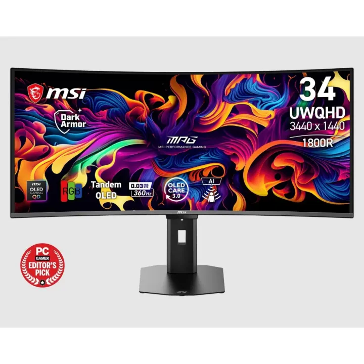 MSI MPG 341CQR QD-OLED X36 Ultrawide Gaming Monitor 34" / 2K UWQHD / 360Hz / 0.03ms / HDR / HDMI & DP | Lazada Malaysia