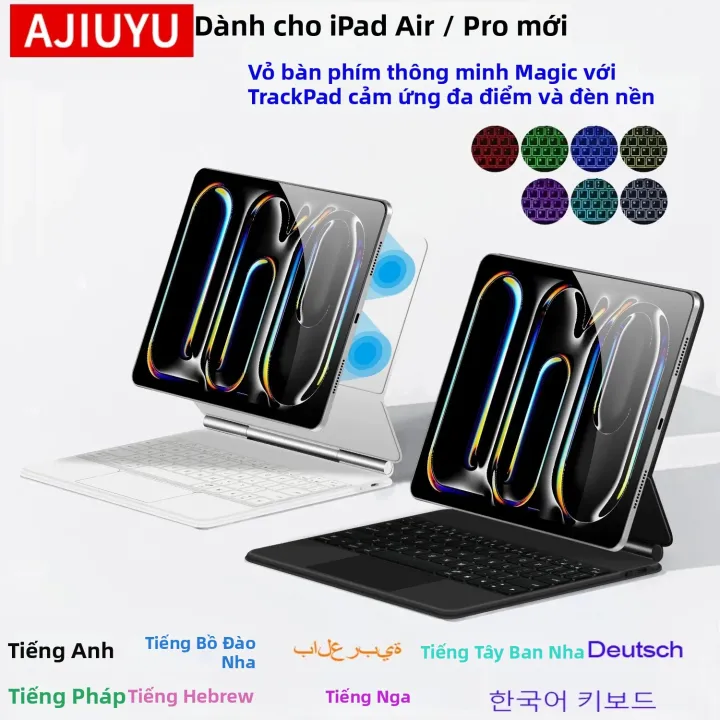 Bàn Phím Từ Tính Thông Minh Magic Keyboard Cho iPad Pro 13 11 M5 2025 Và iPad Air 13 11 Pro 12.9 Air 4 5 A16 - Bao Da Cảm Ứng Đa Điểm | Lazada Việt Nam
