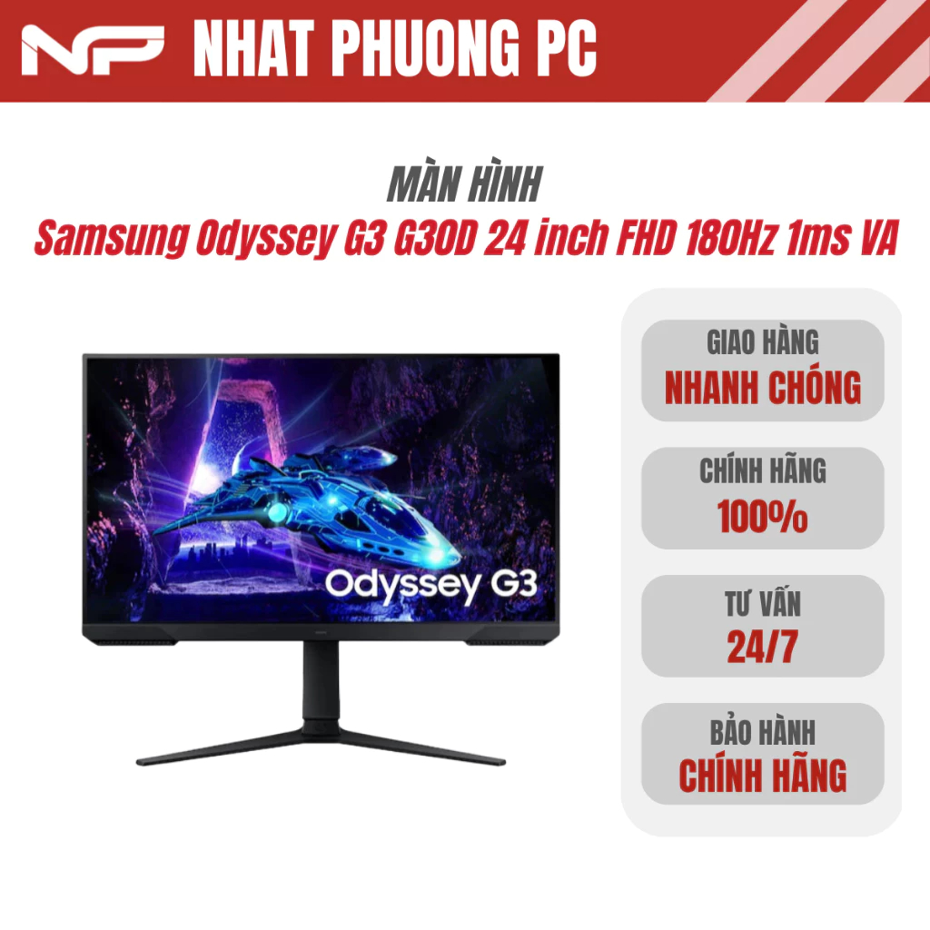 Màn Hình Gaming Samsung Odyssey G3 G30D 24 inch FHD 180Hz 1ms VA – Mượt Mà Chuẩn Game Thủ | Shopee Việt Nam