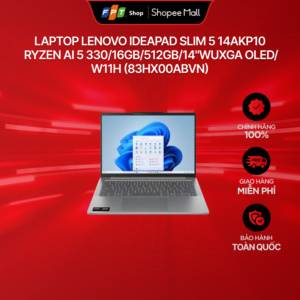 Laptop Lenovo IdeaPad Slim 5 14AKP10 RYZEN AI 5 330/16GB/512GB/14"WUXGA OLED/W11H (83HX00ABVN) | Shopee Việt Nam