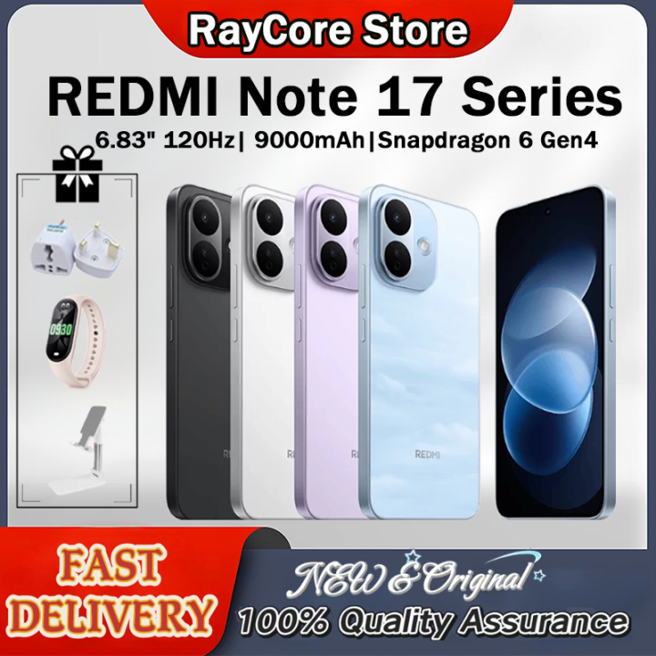 2026 NEW REDMI Note 17 / Note 17 Pro phone| Snapdragon 4 Gen4 / Snapdragon 6 Gen4 | 9000mAh Big Battery Phone| 6.83" 120Hz AMOLED | Redmi Smartphone|xiaomi redmi 5G Phone | Lazada Malaysia