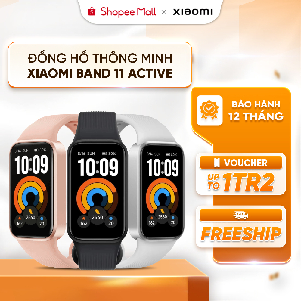 [Mở bán] Đồng hồ thông minh Xiaomi Band 11 Active | Màn hình 1.47 inch| Hỗ trợ 50 chế độ thể thao| Pin 300mAh | 5ATM | Shopee Việt Nam