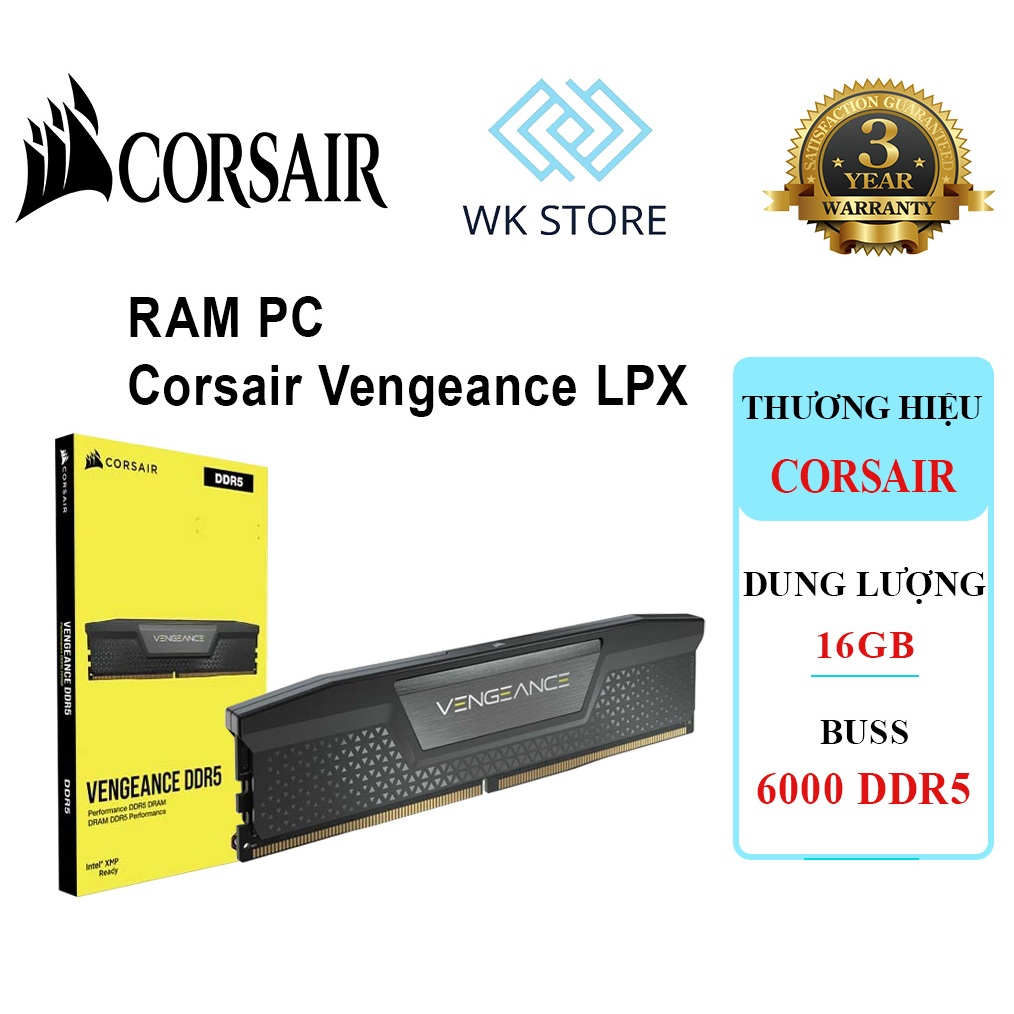 Ram PC Corsair Vengeance LPX 16GB 6000Mhz DDR5 Tản Nhiệt, NK Mới, BH 36T | Shopee Việt Nam