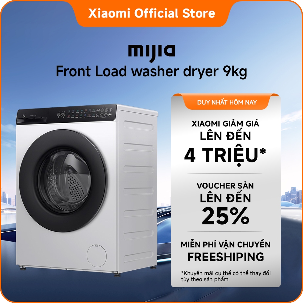 Máy giặt sấy cửa trước Xiaomi Mijia Front Load washer dryer 9kg | 99.99% Loại bỏ vì khuẩn |Giặt nhanh siêu | Shopee Việt Nam