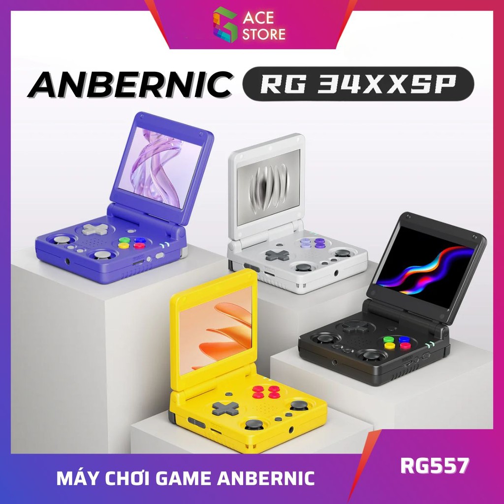 Anbernic RG34XXSP | Máy Chơi Game Retro Gập Gọn Siêu Di Động, Cài Sẵn Hơn 1000 Game Chất Lượng (Thẻ Nhớ 64GB) | Shopee Việt Nam
