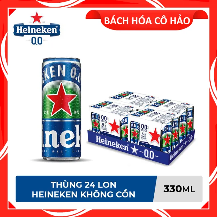 THÙNG 24 LON BIA KHÔNG CỒN HEINEKEN 0.0 [330ML] | Lazada Việt Nam