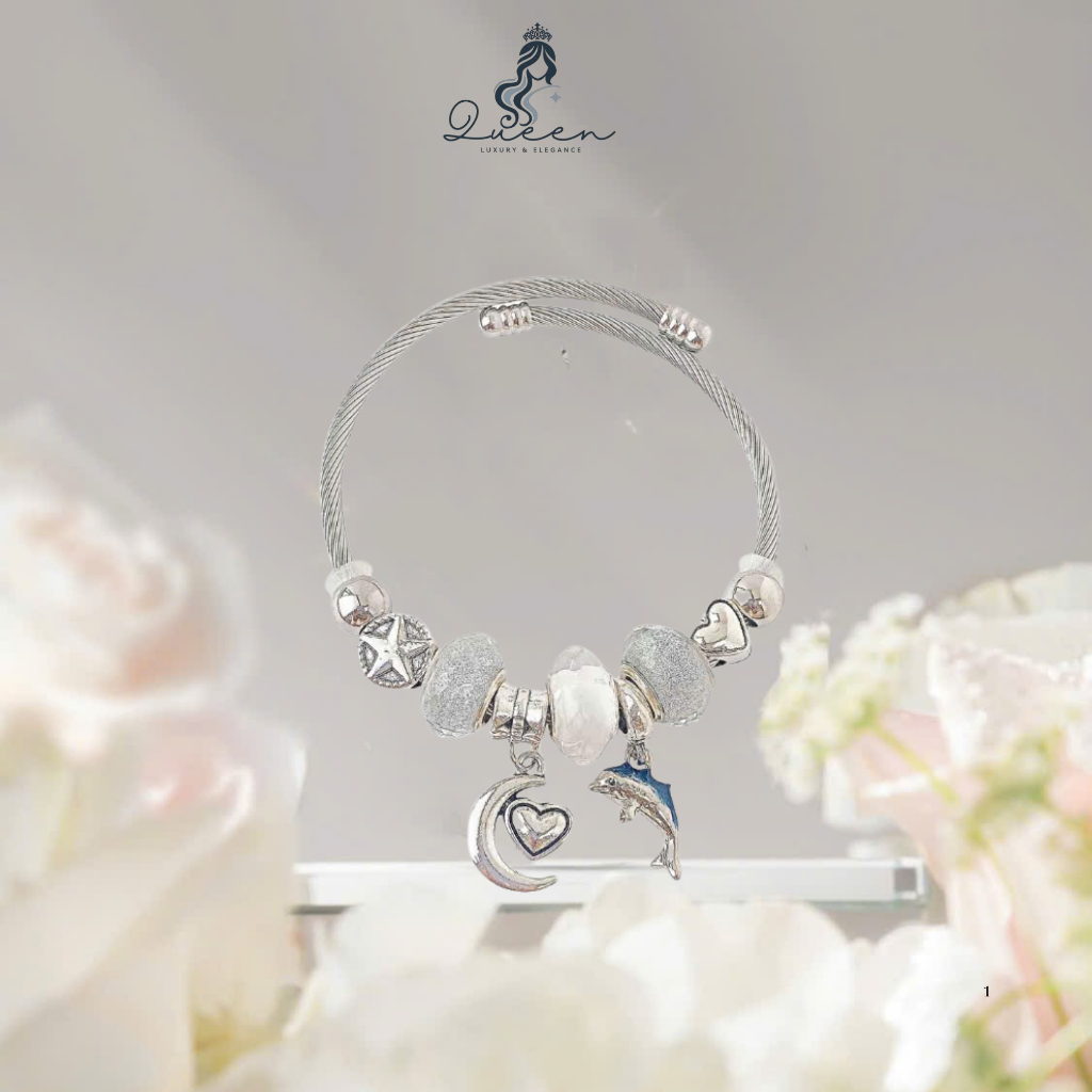 Vòng tay mùa hè charm cá heo Queen bạc s925 | Shopee Việt Nam