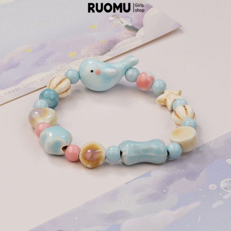 Ruomu - Vòng tay gốm hình cá heo nhỏ cho bạn gái và sinh viên | Shopee Việt Nam