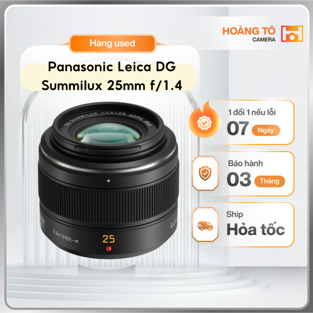 Ống kính Panasonic Leica DG Summilux 25mm f/1.4 ASPH cũ đẹp | Hoàng Tô Camera | Shopee Việt Nam