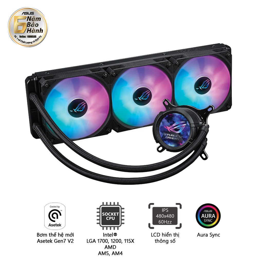 Tản nhiệt nước AIO ASUS ROG Strix LC III ARGB LCD All-in-One màu đen - 90RC00W1-M0UAY0 | Shopee Việt Nam