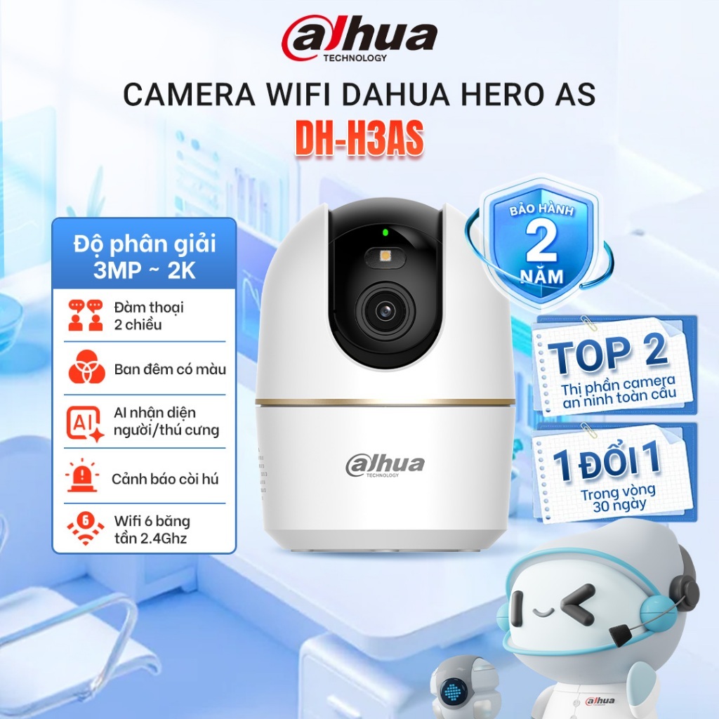 [MỚI RA MẮT] Camera Wifi Dahua Hero H3AS H5AS 3MP/5MP, Xoay 360, Giám sát có màu, Đàm thoại 2 chiều, Theo dõi chuyển độn | Shopee Việt Nam