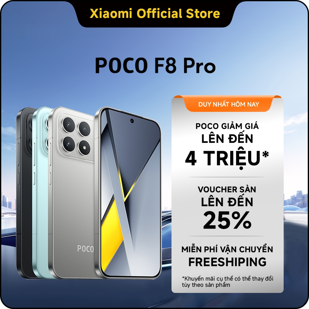 [Độc Quyền Online] Điện thoại POCO F8 Pro | 12GB+512GB, Snapdragon® 8 Elite, pin 6210mAh, màn hình AMOLED 6.59'' 120Hz | Shopee Việt Nam