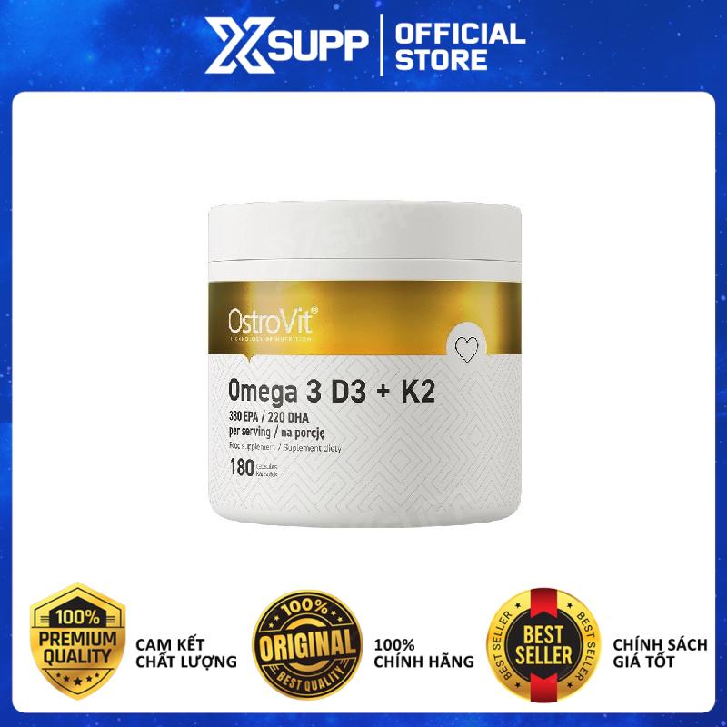 Dầu Cá Ostrovit Omega3 + D3 + K2: Hỗ trợ thị lực và giảm đau nhức cơ bắp (90/180 viên)