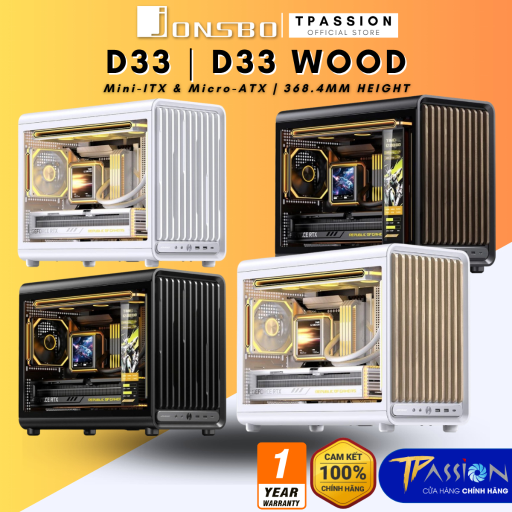 Vỏ case máy tính Jonsbo D33 / Wood Black / White - Chính hãng, MFF, m-ATX, ITX, mini PC | Shopee Việt Nam