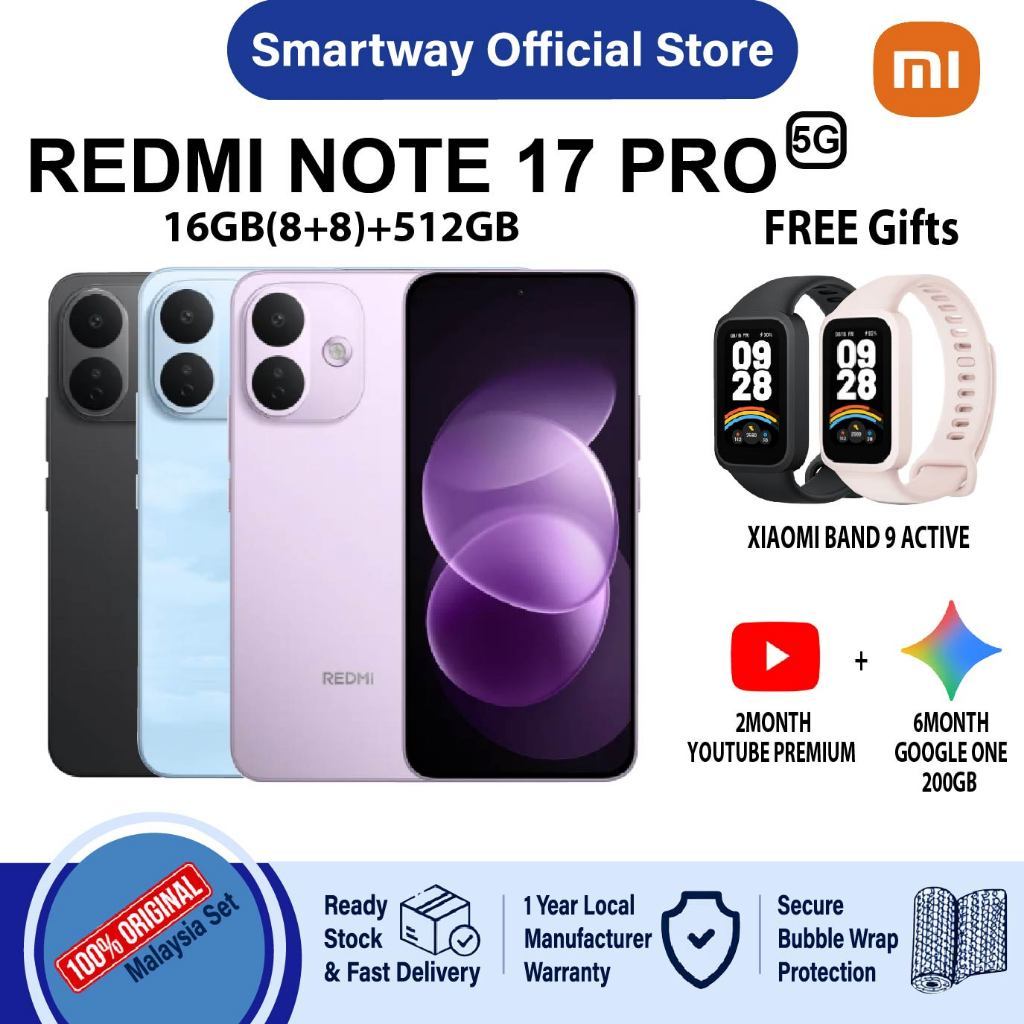 Redmi Note 17 Pro 5G [6+128GB / 8+256GB] 8340mAh Battery with 67W Hypercharge Smart Phone | Shopee Malaysia
