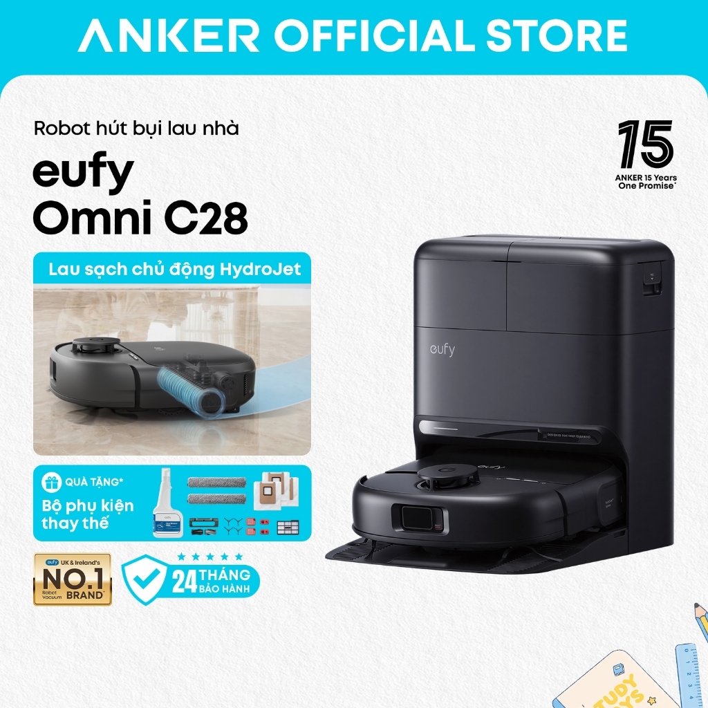 Robot hút bụi lau nhà Eufy Omni C28 15,000 PA, con lăn lau sạch liên tục,tự giặt sấy giẻ,BH 24 Tháng | Shopee Việt Nam