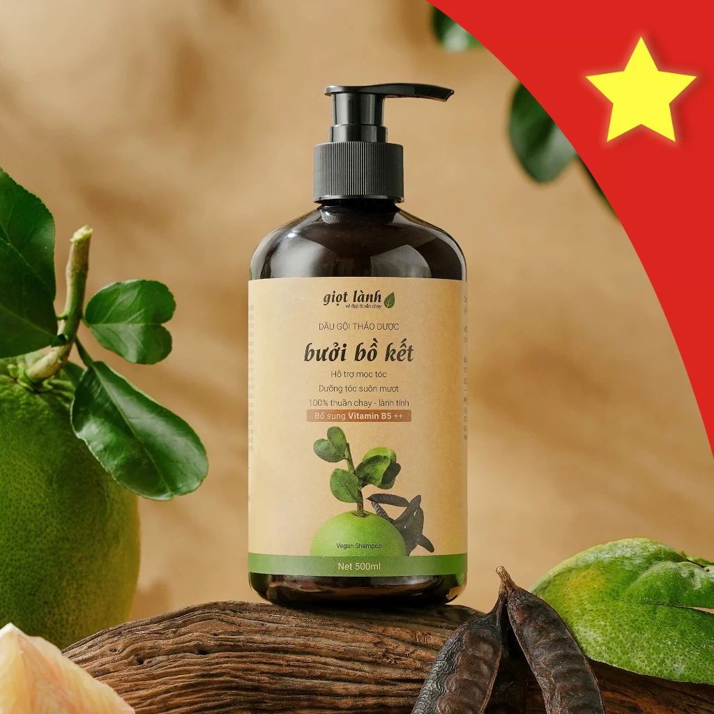 Dầu gội thảo dược Bưởi Bồ kết thuần chay Giọt Lành 500ml | Shopee Việt Nam
