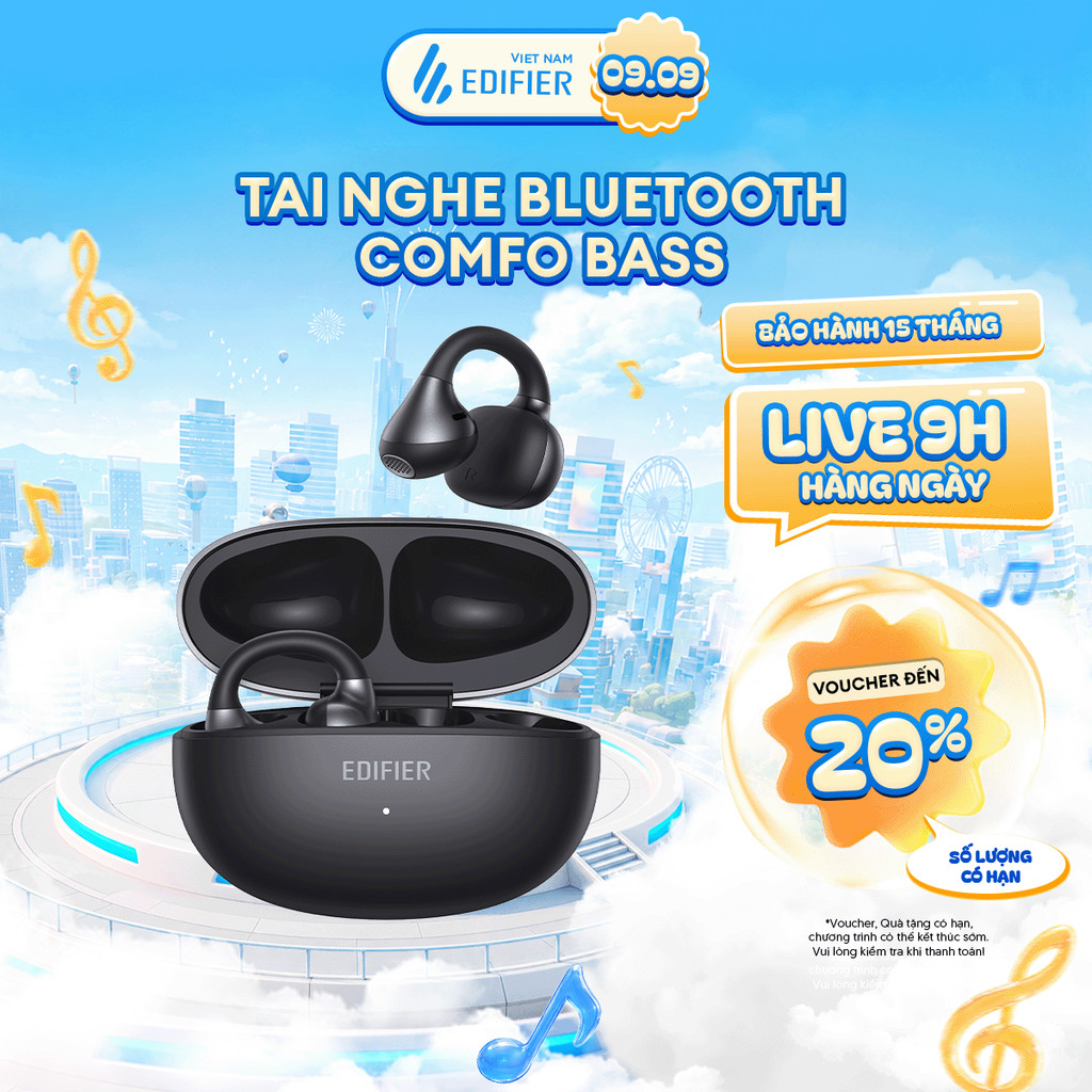 Tai Nghe Bluetooth EDIFIER COMFO BASS | Thiết Kế Kẹp Vành Tai | Thời Gian Sử Dụng Tới 22H | Bảo Hành 15 Tháng | Shopee Việt Nam