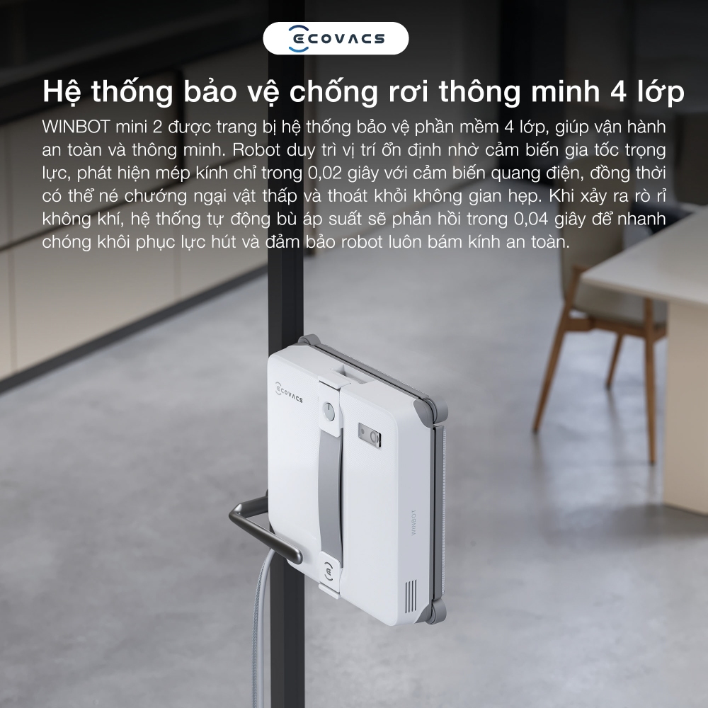 [] Ecovacs Winbot Mini 2 Robot lau kính | Lực hút tối đa 8000Pa | Phun nước tự động | BH 12 tháng | Shopee Việt Nam