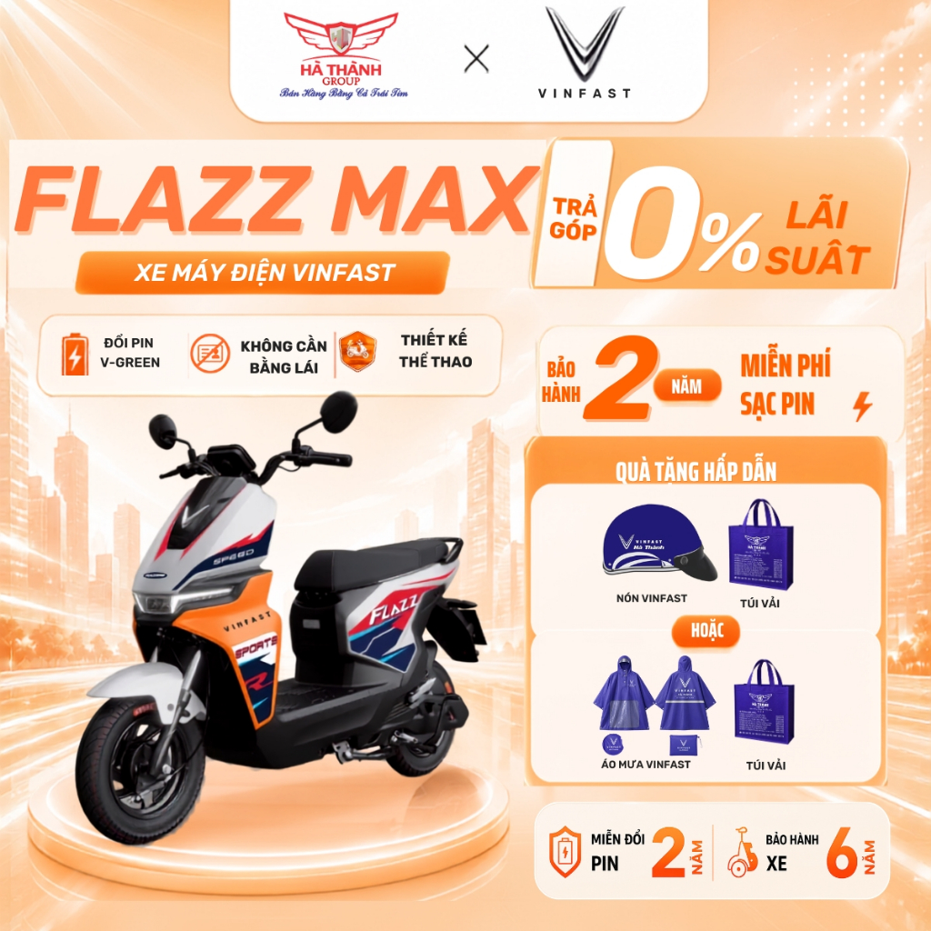 Xe Máy Điện VinFast Flazz Max Chính Hãng - Động Cơ 1500W, Pin LFP, Đi Đến 85Km/Lần Sạc, Không Cần Bằng Lái | Shopee Việt Nam