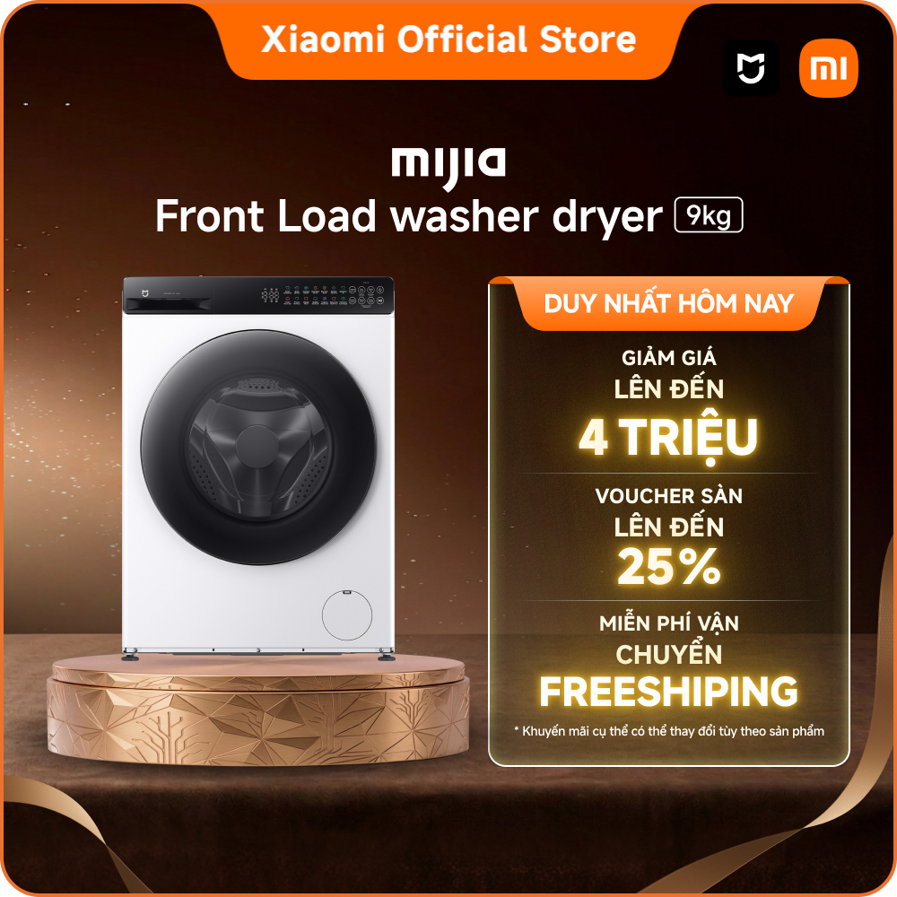 Máy giặt sấy cửa trước Xiaomi Mijia Front Load washer dryer 9kg | 99.99% Loại bỏ vì khuẩn |Giặt nhanh siêu | Shopee Việt Nam