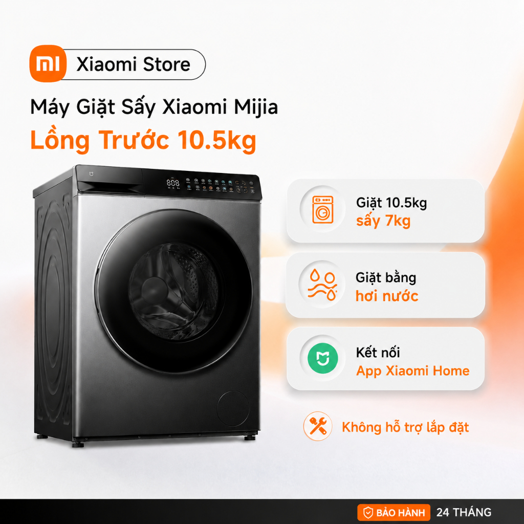 [Không hỗ trợ lắp đặt] Máy Giặt Sấy Xiaomi Mijia Lồng Trước 10.5kg - Lồng giặt siêu lớn | Giặt sấy vượt trội - BH 24th | Shopee Việt Nam