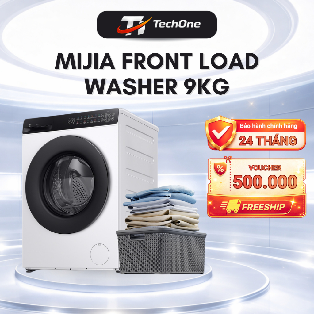 Máy giặt cửa trước Xiaomi Mijia Front Load Washer 9KG diệt tới 99.99% vi khuẩn - Bảo Hành 24 Tháng | Shopee Việt Nam