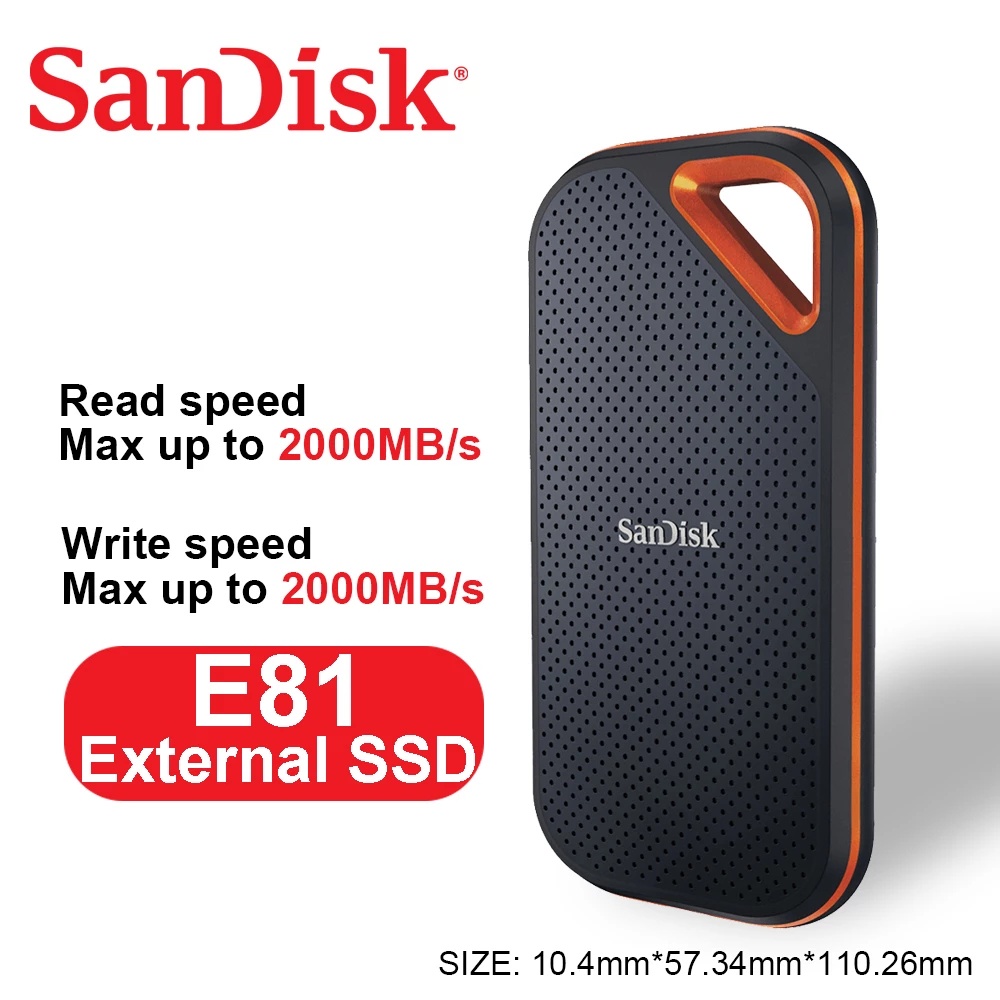 Ổ cứng di động External SSD Sandisk Extreme Pro V2 E81 1TB 2TB 4TB USB 3.2 Gen2 x2 20Gb/s - Bảo Hành Chính Hãng 5 Năm | Shopee Việt Nam