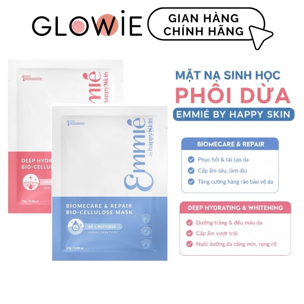 [LẺ 1 MIẾNG] Mặt Nạ Sinh Học Dừa Emmié By Happy Skin Bio Cellulose Dưỡng Ẩm Hỗ Trợ Phục Hồi Sáng Da | Shopee Việt Nam