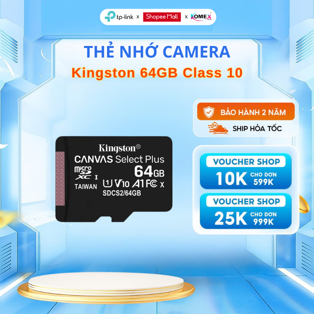 Thẻ nhớ MicroSD Kingston Canvas Select Plus 64GB SDCS3/64GBSP - Bảo hành 3 năm | Shopee Việt Nam