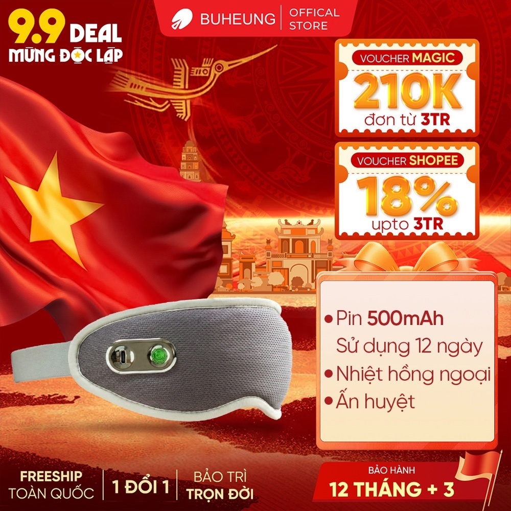 Máy Massage Mắt Buheung LUX-520 – Rung Ấn Huyệt + Nhiệt Hồng Ngoại, Thư Giãn Tức Thì - Bảo hành 12TH | Shopee Việt Nam