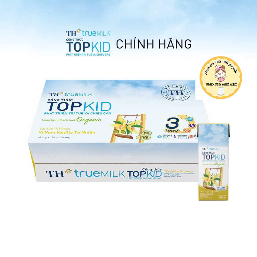 Sữa(m TH true Milk Topkid organic 180ml [ Chính hãng ] Rẻ Vô địch | Shopee Việt Nam