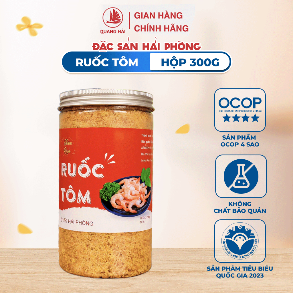 Ruốc Tôm - Đặc Sản Hải Phòng, Hương Vị Thơm Ngon, Tiện Dụng, Hộp 300gr | Shopee Việt Nam