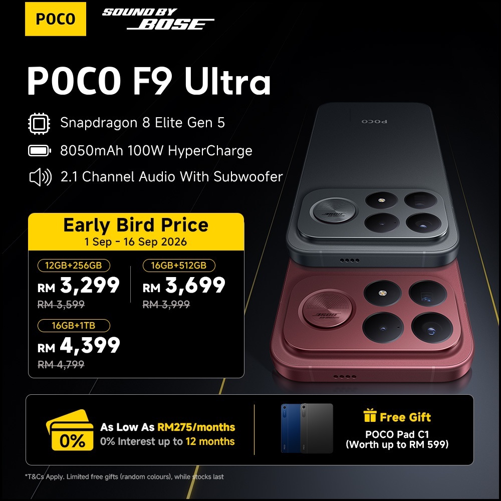 [NEW] POCO F9 Ultra Smartphone | Snapdragon® 8 Elite Gen 5 Mobile Platform,Sound by Bose with subwoofer | Shopee Malaysia